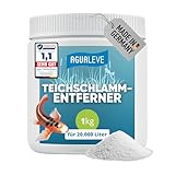 AGUALEVE® Teichschlammentferner 1kg *NEU* | extrem effektiv gegen Teichschlamm Dank innovativer Sauerstoff-2.0-Formel | für Fisch-, Garten- & Schwimmteiche | Made in Germany | für 20.000l Teichwasser