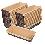 VALICLUD 25 Stück Teiliges Große Rechteckige Papier Loaf Pans Antihaftbeschichtete Hitzebeständige Backformen für Brot und Toast Gleichmäßige Wärmeverteilung für Ofen und Vielseitiges