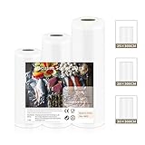 Teverellsax Vakuumierbeutel Rollen Vakuumierfolie 25/28/30x300cm, Profi- Folienrollen Vakuumierer Lebensmittel Rolle BPA-frei, stark & reißfest, für alle Vakuumierer & Sous Vide ﻿