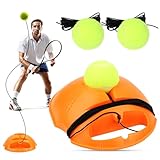 Feirdhoo Selbststudium Übungs Tennis Trainer - Tennistrainer Baseboard Set inklusive 3 Rebound Bällen, Solotraining Tennisball mit Schnur, Ersatz-Twistball für Anfänger, Kinder und Erwachsene