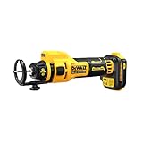 Dewalt 18V Akku-Trockenbaufräse DCE555N (bürstenloser Motor, 26.000 U/min, mit LED-Arbeitslicht, Tiefenanschlag, für schnelle Ausschnitte in Gipskarton, inkl. Zubehör, Lieferung ohne Akku & Ladegerät)