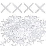 500 Stück Weiß Fliesenkreuze, 3mm Kunststoff Fugenkreuze, Dekorative Fliesen, Kunststoff-Kreuzabstandshalter für Wand- und Bodenfliesen, weiße Fliesenabstandshalter