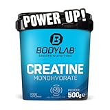 Bodylab24 Creatine Powder 500g, reines Creatin Monohydrat Pulver, 100 Portionen, Produkt der Kölner Liste
