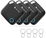 NOVOO Air Tag Smart Tracker 4er Pack kompatibel mit Apple Find My (nur iOS),Bluetooth Tracker für Gepäck, Schlüsselfinder, Finder für Schlüssel, Koffer, Reisepässe Smarttag mit austauschbarer Batterie