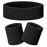 Becellen 3 Teiliges Schweißband Set Fitness Stirnband Sport Stirn Headband Arm Schweißband Handgelenk für Damen Herren Laufen Joggen Basketball Fußball Tennis