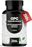 OPC Traubenkernextrakt Hochdosiert - 260 Kapseln mit 75% reinem O.P.C je 500 mg pro Kapsel - Vegan & Produziert in Deutschland - Verpackung kann variieren