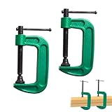 C-Tischklemme, Edelstahl Zwingen Klemmen & Spanner, Klemmzwingen Klein für Schreibtisch, Balkongeländer und Halterung, C Klemme Metall, Klemmzwingen Kieferöffnungen 60mm, Schraubzwingen 2 Stück