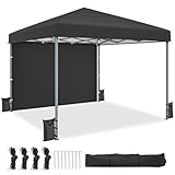 YITAHOME Pop-Up-Pavillon mit Netzseiten, 3x3Meter, höhenverstellbar, Doppeldach, Festzelt, Pavillon mit Aufbewahrungstasche, für Garten, Hinterhof, Terrasse, Party Freien, Camping, Märkte,