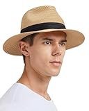 Zylioo XL/XXL Strohhut Herren Großen Kopf, Sommer Stroh Sonnenhut,Sonnenschutz UV Sommerhut Strandhut für Urlaub