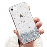 LCHULLE Glitzer Hülle Kompatibel mit iPhone 7 Plus/8 Plus(5.5 Zoll) Handyhülle Mädchen Schuzhülle Glitzer klar TPU Bumper Silikon Hülle Handyhülle Case Cover für iPhone 7 Plus/8 Plus Transparent