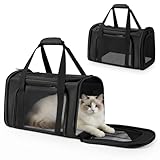 Transporttasche Katze und Hund, Flugtasche für Hunde & Transportbox Katze, Leicht & Sicher, Katzentransporttasche Faltbar und Atmungsaktiv,