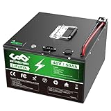 48V 50Ah LiFePO4-Golfwagenbatterie mit integriertem 50A-BMS, geeignet für Golfwagen von Club Car und Yamaha, Lithiumbatterie mit Zellen der Güteklasse A, perfekt für Wohnmobile, Trolling-Motoren und n