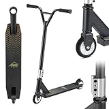 SPORTANA® Stunt Scooter ab 6 Jahre für Kinder & Erwachsene Schwarz ABEC 7 Kugellager Rollen 360° Y-Lenker Grip-Deck Trick Roller Cityroller