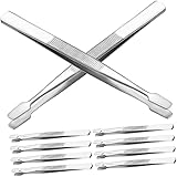 CALLARON 10 Stück Entenschnabelclip Hilfsclip Briefmarkensammelpinzette Wimpernverlängerungspinzette Schönheit Briefmarken Pinzette Briefmarkensammler Pinzette Silver 430 Edelstahlmaterial