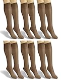 sesto senso 6 Paar Damen Kniestrümpfe Beige Hautfarbe Microfaser Blickdicht 40 Den Kniesocken Bunt Seidenglatt Marrone