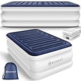 KESSER® Aufblasbare Matratze Luftbett Selbstaufblasend Gästebett mit eingebauter elektrischer Pumpe, Luftmatratze für Camping oder Heimgebrauch Mit Tasche, geeignet für 2 Person - 203 x 152,5 x 51cm
