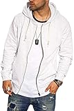 JACK & JONES Herren Sweatjacke Hoodie Kapuzenjacke Sweatshirt Kapuzenpullover (XX-Large, White Melange)