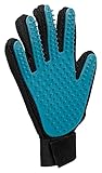 TRIXIE Fellpflege-Handschuh für Hunde - regt die Durchblutung an - entfernt lose Haare - auch für sensible Tiere - schwarz/blau - 16 x 24 cm - 23393