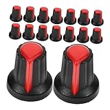 ERINGOGO 20 Stück Potentiometer -knaufhut Bassknöpfe Verstärkerknopf Bassknopf Lautstärkeregler des Radios Potentiometer-bedienknopf Gitarrenknöpfe Klangregler Rot Plastik