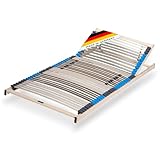 CubeSleep 7-Zonen Lattenrost Pure Eco K 42-Leisten | Kopfteil verstellbar | Federung mit Härteregulierung (140 x 200 cm)