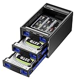 Hybrid 2*3.5 HDD+3*M.2 NVMe Gehäuse mit Lüfter für 2.5/3.5' SATA HDD/SSD, USB3.2 Gen2 10Gbps Festplattengehäuse unterstützt 2230/42/60/80/110 SSD mit 68TB Kapazität (2*22TB HDD+3*8TB M.2 SSD)