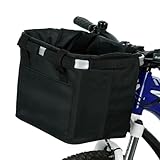 Pynhoklm Fahrradkorb faltbar wasserdicht Fahrrad Lenkerkorb Abnehmbarer Tragekorb Klein Einkaufskorb Picknickkorb Fahrradkorb vorne Lenkerkorb mit Fahrrad Zubehör für Pendeln/Draußen/Einkaufen