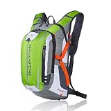 VNLCPX Fahrradrucksack 18L, Skirucksack Wasserdicht mit Helmnetz, Trinkrucksack Sportrucksack für Damen und Herren, Wanderrucksack für Alltag Radsport Laufen Wandern, Grün