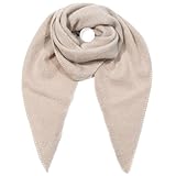 irisaa Damen Schal XXL, weiche flauschige dreieckstuch, Deckenschal Herbst Winter Dreieck Halstuch für Frauen und Mädchen, Lang Kuschelig 190 * 80cm, Schal Farben 2020:Beige