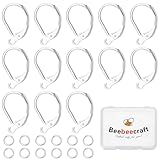 Beebeecraft 1 Box 20 Stück 925 Sterling Silber Plattierte Messing Ohrhaken Mit Hebelverschluss Französische Ohrhaken 16x10x2 mm Austauschbare Baumelnde Ohrhaken Mit 20 offenen Biegeringen