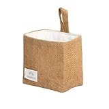 Kleiner Hängekorb aus Baumwolle und Leinen für den Schreibtisch, ideal zum Organisieren von Schlüsseln und anderen Gegenständen. (1)