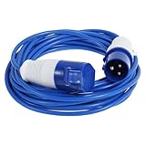 CEE-Verlängerungskabel 10m 230V 16A H07BQ-F Campingkabel in der Signalfarbe Blau IP44 Starkstrom Verlängerungskabel für Wohnmobil Camping