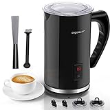 Aigostar Milchaufschäumer Elektrisch 500W 240ml, für heißer & kalter Milchschaum mit 3 Modi Milch Frother für Cappuccino, Latte, Mokka, Macchiato, heiße Schokolade, Geräuschloser Betrieb