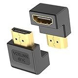 VCELINK 8K HDMI Winkelstecker 90 Grad und 270 Grad, HDMI 2.1 Kabel Abgewinkelt Stecker auf Buchse, HDMI Winkeladapter Vergoldet, 8K@60Hz, 4K@120Hz, HDR, eARC, Dolby für HDTV Switch Laptop PS4 Xbox