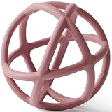 Greifball für Babys, Lebensmittelqualität Silikon Beißring Ball Flexibler Ball Baby Spielzeug, 100% BPA-frei (Power Rose)