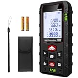 Charcity Laser Entfernungsmesser Messgerät für Räume - 60m Dual-Level IP54 Wasserdicht, Entfernungs-/Flächen-/Volumenmessung, Großes LCD mit Hintergrundbeleuchtung, für Innen- & Außenbereich
