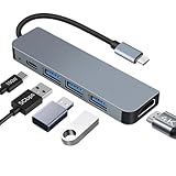 USB C Hub PD100W,4K HDMI, 3*USB A Datenports USB-C Hub Docking Station USBC Adapter Multiportadapter für MacBook Pro/Air, iPad Pro/Air, iPhone 16 Serie, Galaxy S24,Steam Deck usw.