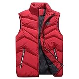 Generisch Steppweste Herren Leichte Daunenweste Herren Outdoor Gefütterte Hybrid Sportwesten Mit Stehkragen Outdoorwesten Packbare Ärmellose Weste Männer Übergangswesten Kurzmantel Reissverschluss
