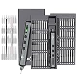 KUNLUN Mini Elektro Schraubendreher Set 70 in 1 mit 64 Magnetischen Bits 5 Gänge Drehmoment LED Bildschirm Magnetische Präzision Elektro Schraubendreher für Phone, Laptop, Brillen, Uhren, Brille
