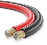sonero® 10 Meter 2x2,50mm² CCA Lautsprecherkabel / Boxenkabel, Farbe: rot/schwarz
