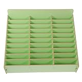 Gogogmee Holz Handyhalter Fächer Desktop Organizer Mobiles Aufbewahrungsfach für Schule Büro Multifunktionale Smartphone Ablagebox Grün