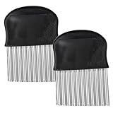 KFHENSOMR Wellenschneider 2 Stück 13x10 cm Riffelmesser Wellenmesser Wellenschnittmesser Gurkenschneider kartoffelmesser gemüse Gewelltes Kartoffelmesser Rostfreier für Pommes Kartoffeln Gemüse Obst