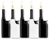 Komfort Feuerzeug 5er Pack – Ergonomisch - Barrierefrei - Seniorengerecht– Nachfüllbare Piezo Gasanzünder mit Leichtbedienung – Black & White – Für Kerzen, Grill & Outdoor