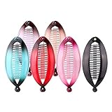 NITAIUN 6 Stück Banana Clips Haarspangen Bananen Fisch Kämme Fischclips Banana Clip Hair Getönter Kamm Griffgröße 14 cm für Damen Mädchen (6 Stück)