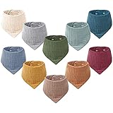VOMARHUG Muslin Baby Lätzchen,10 Stück Sabberlätzchen Baby,Muslin Dreieckstuch Baby,Super Saugfähige Bio-Baumwoll Halstuch Baby Lätzchen für Säugling Kleinkinder