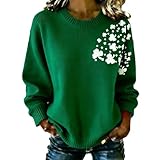 LXGKEKSKG St Patrick's Day Sweatshirt ohne – Gemütliches irisches Design als bequemer Pullover für Damen (Green, M)