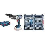 Bosch Professional Akku-Schlagbohrschrauber GSB 18V-110 C (ohne Akkus und Ladegerät, in L-BOXX) + 35-tlgs. Bohrer Bit Set (Zubehör für Schlagschrauber, mit Bits und Universalhalter)