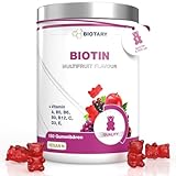 Biotin 150 Gummibären 5.000 μg | 5 Monatsvorrat |Vitamin A, B5, B6, B9, B12, C, D3, E, Zink |Multifrucht Geschmack | 100% Vegan | hohe Bioverfügbarkeit