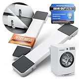 STEIGHEIMER Waschmaschinen-Untergestell mit Heberollen statt Bremsrollen & Griffen |Podest, Sockel | schleuderstabil & geräuschdämpfend Inkl. Antivibrationsmatte| für Waschturm (für 33–53 cm Fußtiefe)