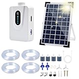 UKSUNVI Solar Luftpumpen, 6W Solar Teichbelüfter mit 6000mAh Akku, USB-Laden und Solarladen sind verfügbar, Oxygenator Aquarium Luftpumpe Angelbelüfter mit Rohr Luftblasensteinen, für Gartenteiche