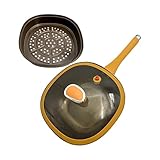 Générique Antihaft-Pfannen | Pfannen und Schmorpfannen mit Deckel | Bratpfanne mit ergonomischem Griff 30 cm für Herd, Backofen, Innen- und Außenbereich, Camping